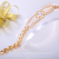 2018 printemps style champagne zircon forme carré bracelet en laiton avec plaqué or blanc
